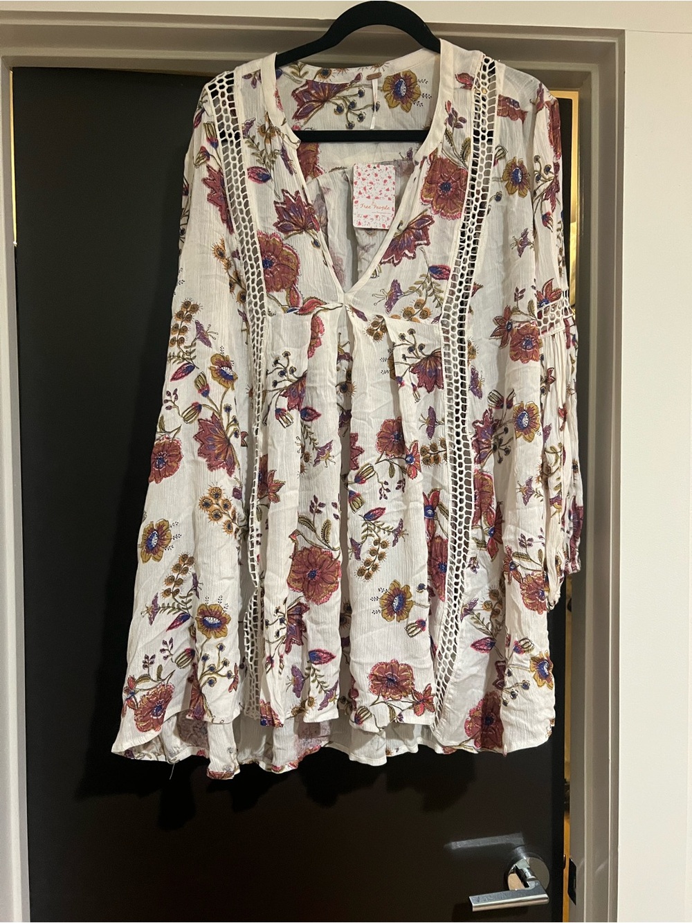 Free People NWT Dress with Rust and Purple Blooms